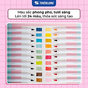 Bút lông 5/12/24 màu Cotton Candy - Hygee - Blooming - Cherry Blossom đầu Brush Thiên Long Colokit