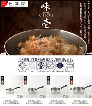 Nồi inox dùng cho bếp từ Yukihira Aji Ichi - Hàng nội địa Nhật Bản, nhập khẩu chính hãng