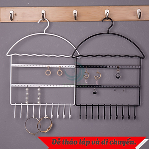 Giá Treo Trang Sức Hình Móc Áo Đa Năng- Kệ Treo Khuyên Tai, Vòng Tay, Dây Chuyền Gắn Tường+ Kèm Móc Dán