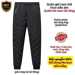 Quần gió lót lông QD2 ấm áp thời trang cho nam, Quần nỉ jogger lót lông QD1 sang trọng và dày dặn D Danido