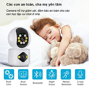 Camera Yoosee 2 MẮT KÉP Trong Nhà 10MPX Xoay 360 Độ, Xem Đêm Có Màu, Có Đàm Thoại, Bảo Hành 12 Tháng, Hàng Nhập Khẩu