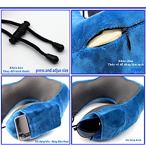 Gối Ngủ Văn Phòng Chữ U Tặng Kèm Bịt Mắt Bịt Tai Cao Cấp – Bộ Gối Ngủ Du Lịch Tựa Đầu Chống Mỏi Chất Liệu Memory Foam Mật Độ Cao Hàng Chính Hãng Dododios