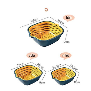 Sét Rổ 6 Món Chất Liệu Nhựa Cao Cấp, Bộ Rổ Kèm Chậu Đựng Đồ Đa Năng - Hàng loại 1.  Chính Hãng MINIIN