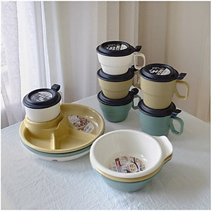 Cốc súp có nắp đậy 300ML cao cấp màu Vàng nhạt Nội địa NHẬT BẢN