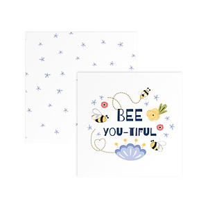 Bộ 4 thiệp vuông 12cm SDstationery LET IT BEE chúc mừng, tình bạn, tình yêu, sinh nhật, truyền cảm hứng, động viên