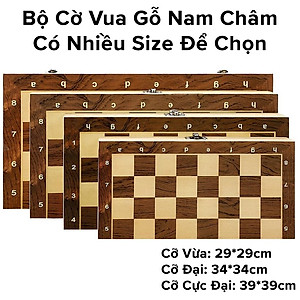 Cờ Vua Nam Châm  Bằng Gỗ Cao Cấp Chọn Size - Bộ Cờ Vua Cao Cấp Gỗ Tự Nhiên Có Gắn Nam Châm Chính Hãng miDoctor