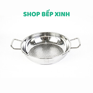 Bộ nồi xửng hấp quánh chảo caro inox 430 bếp từ 3 đáy Five Star 5 món