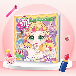 Sách Tiệm làm Nail - Công chúa Cổ Tích (400+ stickers dễ thương) - Sách bóc dán sticker cho bé gái - Megabook