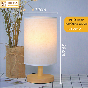 Đèn Ngủ Gỗ HUTA Light For Life G1 Chao Tròn Vintage Dễ Thương, Decor Trang Trí Phòng Ngủ, Điều Chỉnh Độ Sáng, Bóng Led Sáng Vàng Tiết Kiệm Điện