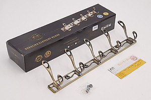 Móc treo quần áo 5 chấu mạ Đồng giả cổ Eurolife EL-M3 (Vàng)