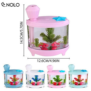 Máy Phun Sương Tạo Ẩm Kiểu Dáng Hồ Cá Mini Có Đèn Led 