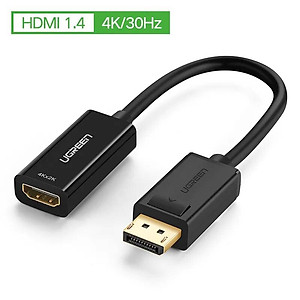 Ugreen UG40363MM137TK Màu Đen Cáp chuyển đổi DisplayPort sang HDMI V1.4 hỗ trợ phân giải 4K 2K - HÀNG CHÍNH HÃNG