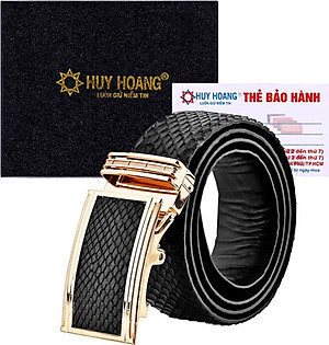 Thắt Lưng Nam Da Trăn Bản Lớn Huy Hoàng HT4312 - Đen