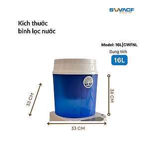 Bình lọc nước uống trực tiếp SWACF 16L | CWFNL Nano bạc, lõi lọc 7L, tốc độ lọc 2 - 4 lít/giờ, giữ khoáng thiết yếu - Công nghệ Mỹ