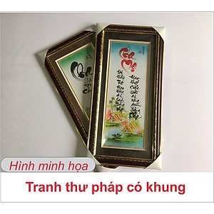 Tranh chữ Cha thư pháp khung Thế Giới Tranh Đẹp  TPT-30x60-1