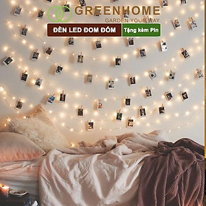 Dây Đèn Led Trang Trí Greenhome, Fairy Lights, Đom Đóm 1 Mét, 3 Chế Độ Sáng, Tặng Kèm Pin, Chịu Nước, Decor, Chụp Hình