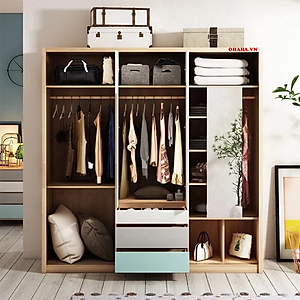 [Kèm Ảnh Thực Tế - Miễn phí vận chuyển & Lắp đặt] TỦ QUẦN ÁO GỖ CÔNG NGHIỆP CAO CẤP OHAHA - TACC012