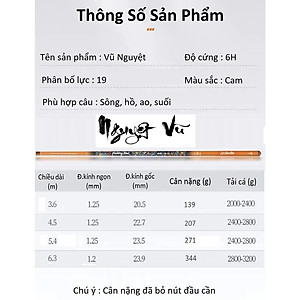 Cần Câu Tay 6h Nguyệt Vũ Cần Câu Cá Đồ Câu Văn Chương