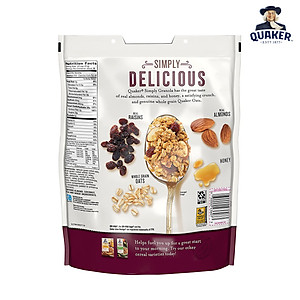 Yến mạch Simply Granola Quaker - Ngũ cốc yến mạch ăn liền mật ong hạnh nhân