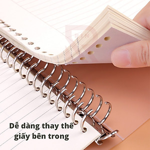 Bìa sổ tay bìa nhựa / Bìa gáy còng có thể thay lõi, ruột sổ  nhiều size A5-B5-A4 