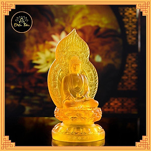 Tượng phật A Di Đà lưu ly cao 18cm tượng ADIDA trang trí để xe ô tô đồ thờ cúng phong thủy Diệu Tâm