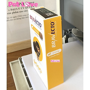 Bravecto diệt ghẻ, ve rận, bọ chét (chó 2 - 4,5kg)