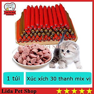 Xúc xích cho chó mèo túi 30 cây 450g mix vị Bò Gà Vịt