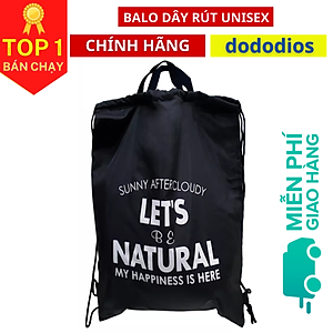 Balo dây rút unisex, Balo dây rút gấp gọn, vải dù chống thấm nước, Balo dây rút unisex, túi gấp, túi dây rút - vải dù chống thấm nước - Chính hãng dododios