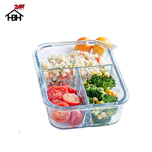 Hộp đựng cơm thủy tinh cao cấp 3 ngăn ( Giao mầu ngẫu nhiên)