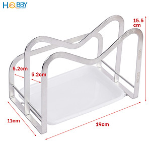 Kệ để thớt nắp vung 2 ngăn dán tường inox 304 Hobby Home Decor TT08