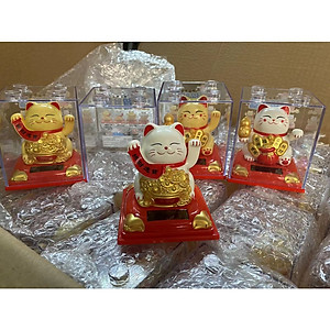 Mèo Thần Tài Ôm Hũ Vàng, Túi Vàng Vẫy Tay Dùng Pin Năng Lượng Mặt Trời - HENRYSA