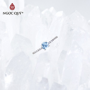 Nhẫn bạc nữ đá Topaz mệnh thủy, mộc - Ngọc Quý Gemstones
