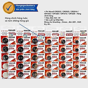 Vỉ 5 Viên Pin CR2032 / CR2025 / CR2016 / CR1632 / CR1620 / CR1616 / CR1220 Maxell Lithium 3V - Made In Japan