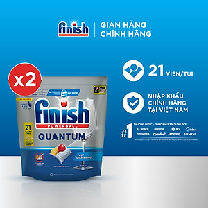 Combo 2 Gói Viên Rửa Chén Bát Finish Powerball Quantum 21 viên