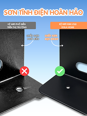 Kệ treo kim loại Dola Home để máy chiếu, camera, bộ phát WiFi, loa, bàn phím không cần khoan đục có lỗ đi dây điện.