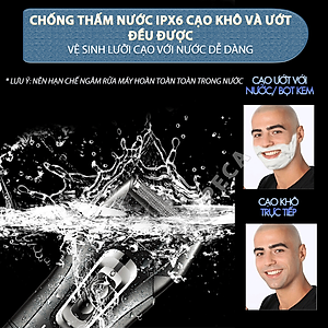 Máy cạo râu mini Kemei KM-T98 công suất mạnh mẽ 5W chống nước IPX5 - Hàng chính hãng