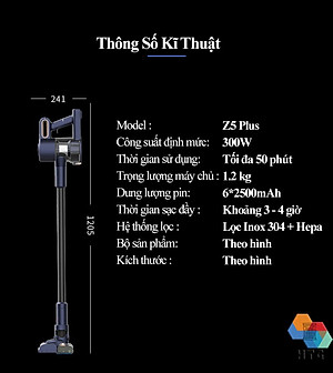 Máy Hút Bụi Không Dây Cầm Tay Xinshe Z5Plus hút và lau, lực hút siêu mạnh 25000Pa, dùng đến 50 phút, hút nệm sâu, hàng chính hãng