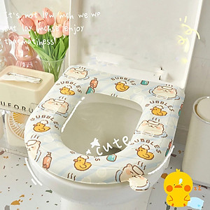 Đệm Lót Bệ Ngồi toilet Bốn Mùa Chống Nước Thông Dụng In Họa Tiết Dễ Thương ( Mẫu Ngẫu Nhiên ) - HÀNG CHÍNH HÃNG MINIIN