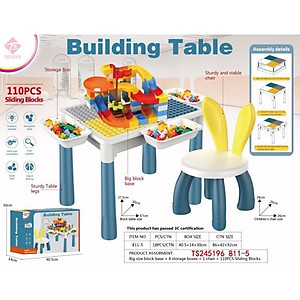 Trọn bộ đồ chơi lắp ghép sáng tạo cho bé trai và bé gái có kèm bàn và ghế ngồi, chất liệu nhựa ABS cứng cáp dày dặn - Đồ chơi phát triển trí não cho bé yêu
