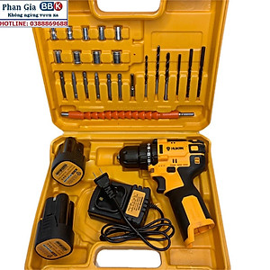 Máy Khoan Pin Hukan 18V  KHÔNG CHỔI THAN Tặng Kèm 23 Chi Tiết
