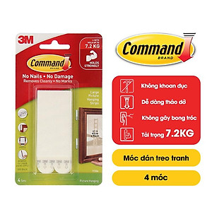 Bộ 8 Miếng dán treo tranh Command 3M tải trọng 7.2kg độ bền cao, bám cực chắc, tháo cực dễ