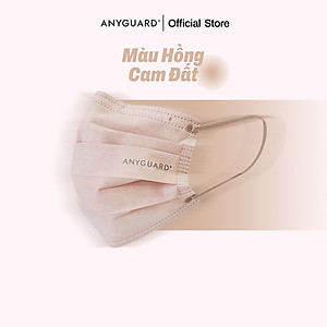 Hộp Khẩu Trang Y Tế ANYGUARD SENSE MAKE UP BASE Lọc 99% Vi Khuẩn, Màu Sắc Trendy, An Toàn Da Nhạy Cảm Dành Cho Người Lớn (Hộp 30 Chiếc Hồng Cam Đất)