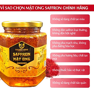 Mật Ong Ngâm Saffron 380ml/lọ Golden Herb
