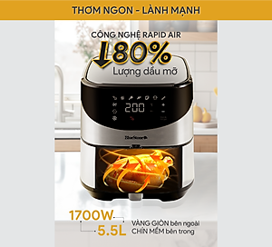 Nồi Chiên Không Dầu Điện Tử BlueStone AFB-5880 (5,5 Lít) - Hàng Chính Hãng