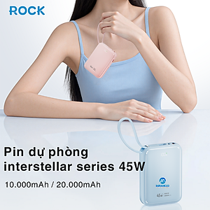 Pin sạc dự phòng ROCKSPACE C04 sạc nhanh 45W kèm dây sạc, dung lượng 10000mAh - hàng chính hãng có bảo hành