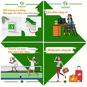 Bột Ngũ Cốc Lovifood Bữa Sáng Tiện Lợi (20 gói x 18g) - Thay Thế Bữa Ăn, Giảm Nguy Cơ Mắc Bệnh Tiểu Đường, Chống Oxy Hóa, Tốt Cho Tim Mạch, Bổ Sung Nội Tiết Tố, Đẹp Da - Thơm Ngon, Dễ Uống - Người Tập Gym và Yoga, Ăn Kiêng, Ăn Chay, Tiểu Đường, Tim Mạch