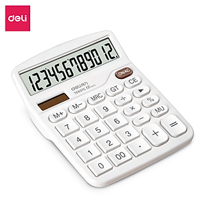 Máy Tính Để Bàn 12 Số Deli - Phù Hợp Kinh Doanh Văn Phòng Tính Chính Xác Cao Tiện Lợi - E837 TE837C