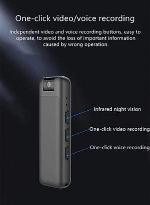 SOAIY Máy Ghi Âm Hỗ Trợ Quay Video Full HD 1080 Xoay 180 Độ Tầm Nhìn Ban Đêm Voice Recorder D3 - Hàng Nhập Khẩu