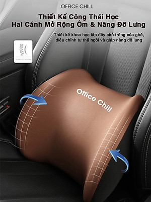 Gối Tựa Đầu Tựa Lưng Cao Cấp Chính Hãng OFFICE CHILL Combo Gối Tựa Lưng Tựa Cổ Ô Tô Ghế Văn Phòng Chất Liệu Cao Su Bảo Hành 90 Ngày