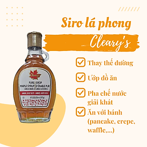 Siro Lá phong làm bánh siro dùng pha chế thức uống, làm bánh - 236ML Hiệu Cleary's CANADA